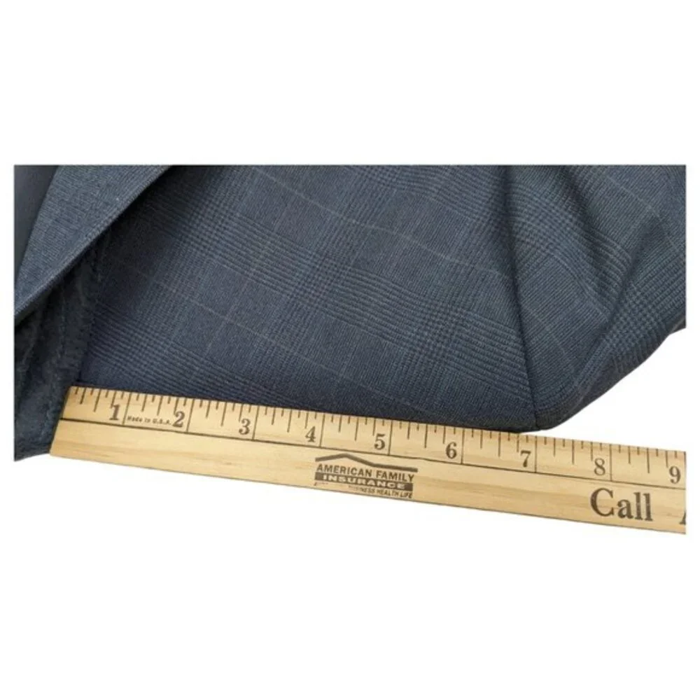 Pierre Balmain Paris Marseille Gray‎ Plaid Suit Jacket Single-breasted 46L